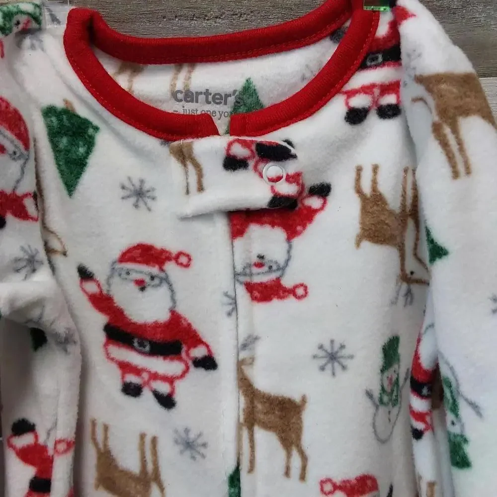 Baby Santa Christmas Fleece Fleece Footed Pajama | Carters | 3M